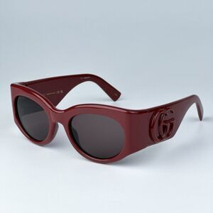 NEW Gucci GG1544S 002 Burgundy Brown Unisex Oval Sunglasses GG 1544S